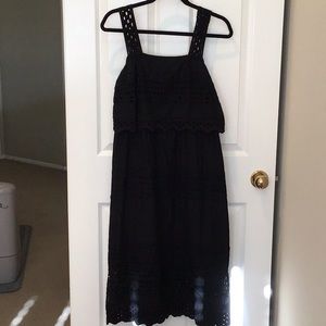 J Crew black eyelet summer dress. Size 4.